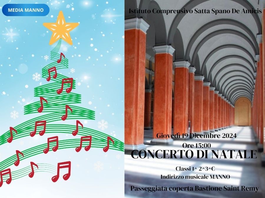 Il Concerto di Natale 2024 della Scuola Manno alla Passeggiata Coperta di Cagliari