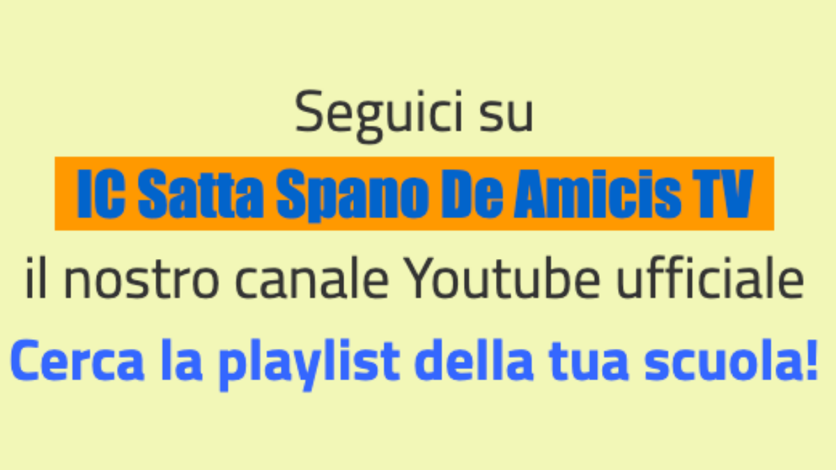 Seguici su IC Satta Spano De Amicis TV, il canale youtube ufficiale