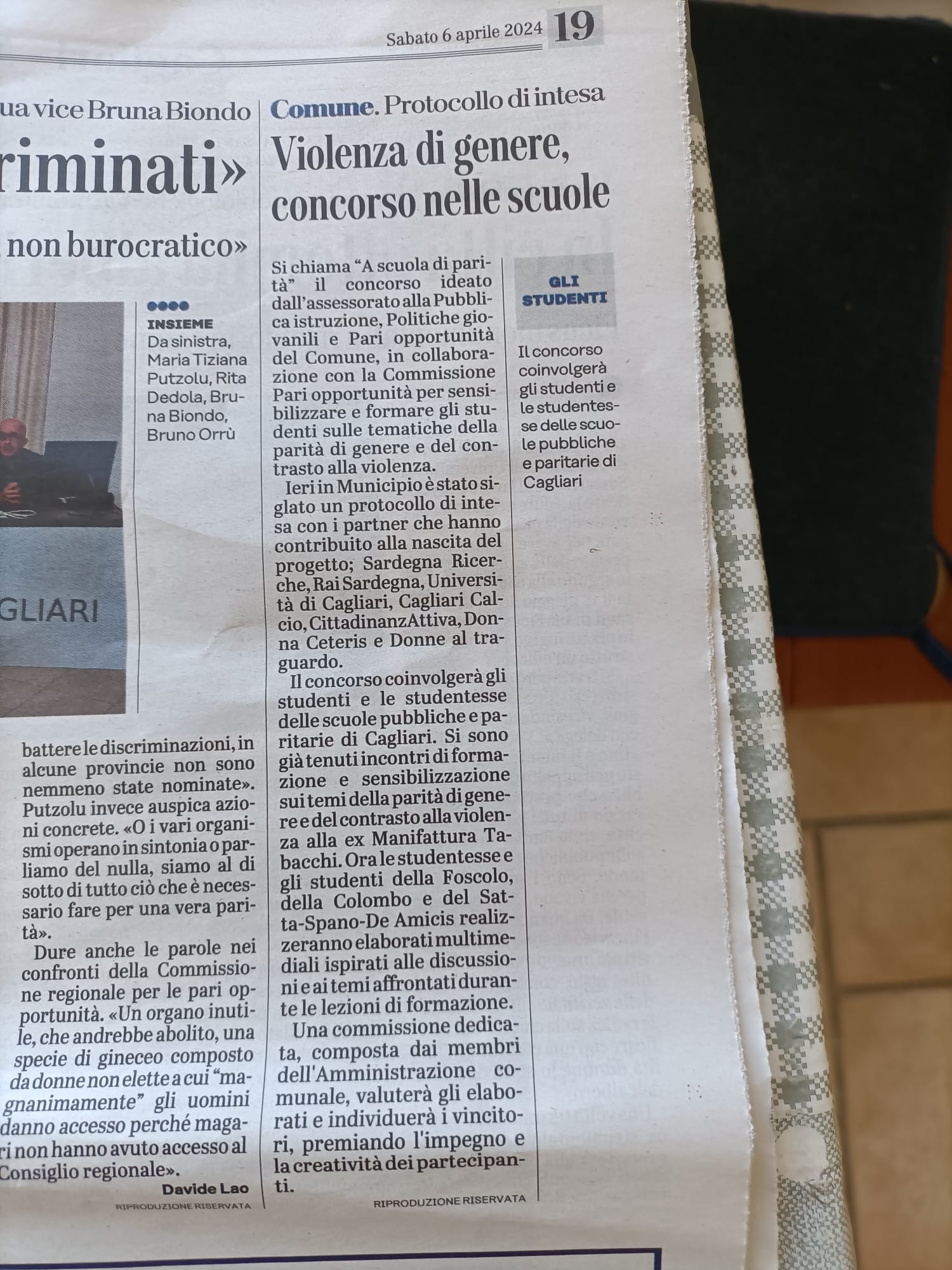 Concorso "A scuola di parità": il video della Scuola Spano