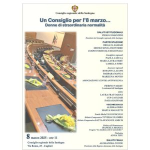 AGENDA: EVENTO 8 MARZO IN SALA CONSILIARE IN REGIONE