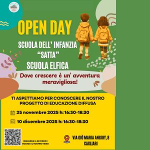 Open Day Scuola Infanzia Satta: 25 novembre e 10 dicembre 2025 vieni a trovarci!