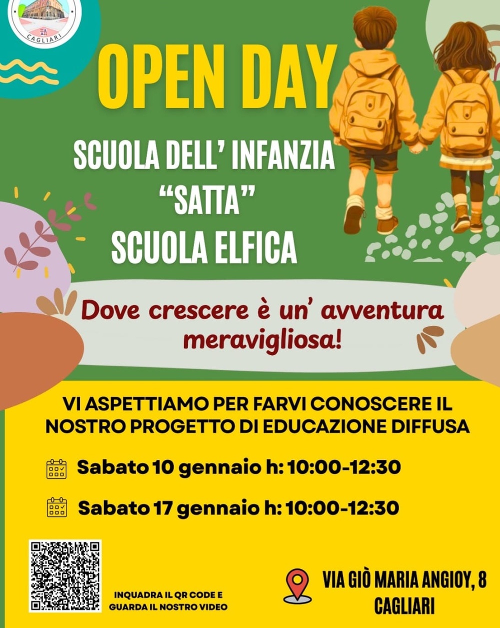 Open Day Scuola Infanzia Satta: il 10 e il 17 gennaio 2026 vieni a trovarci!