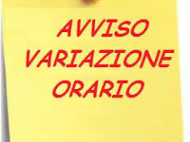 SCUOLA MEDIA MANNO: ULTERIORI VARIAZIONI ORARIO LEZIONI