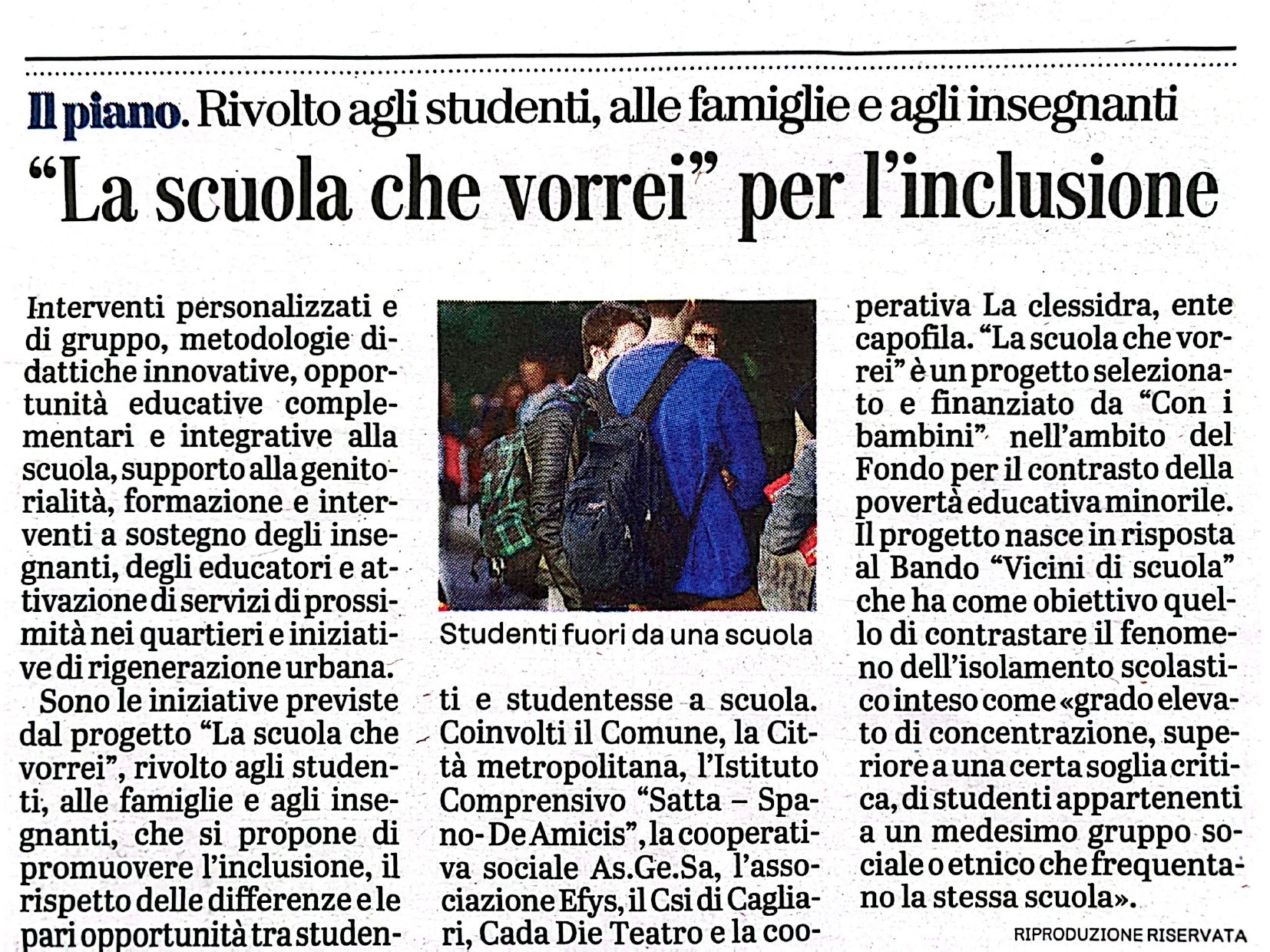 Progetto "Vicini di scuola" - La scuola che vorrei...